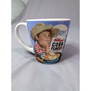 Boy! Kellogg's Corn Flakes Coffee Mug 2005‎ Boy In Straw Hat Vintage Kellogg's